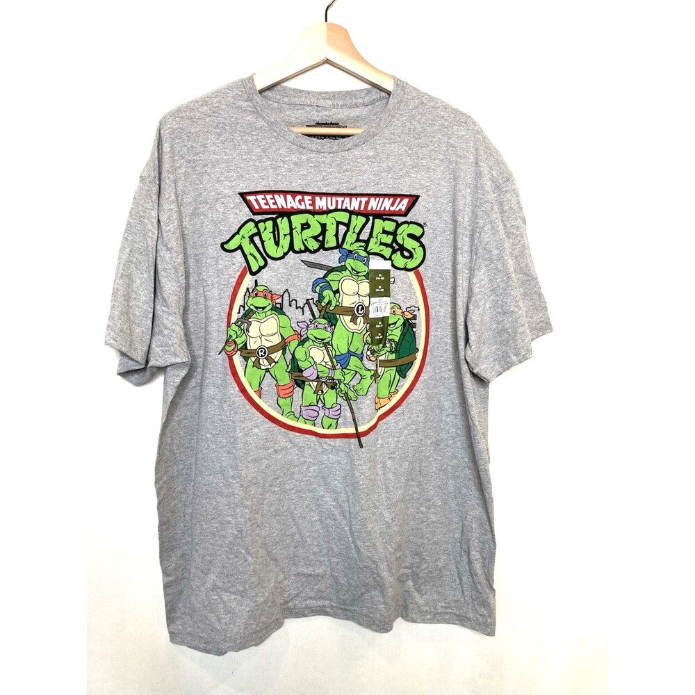 Teenage Mutant Ninja Turtles Graphic T-Shirt Mens XL Heather Gray New With Tags